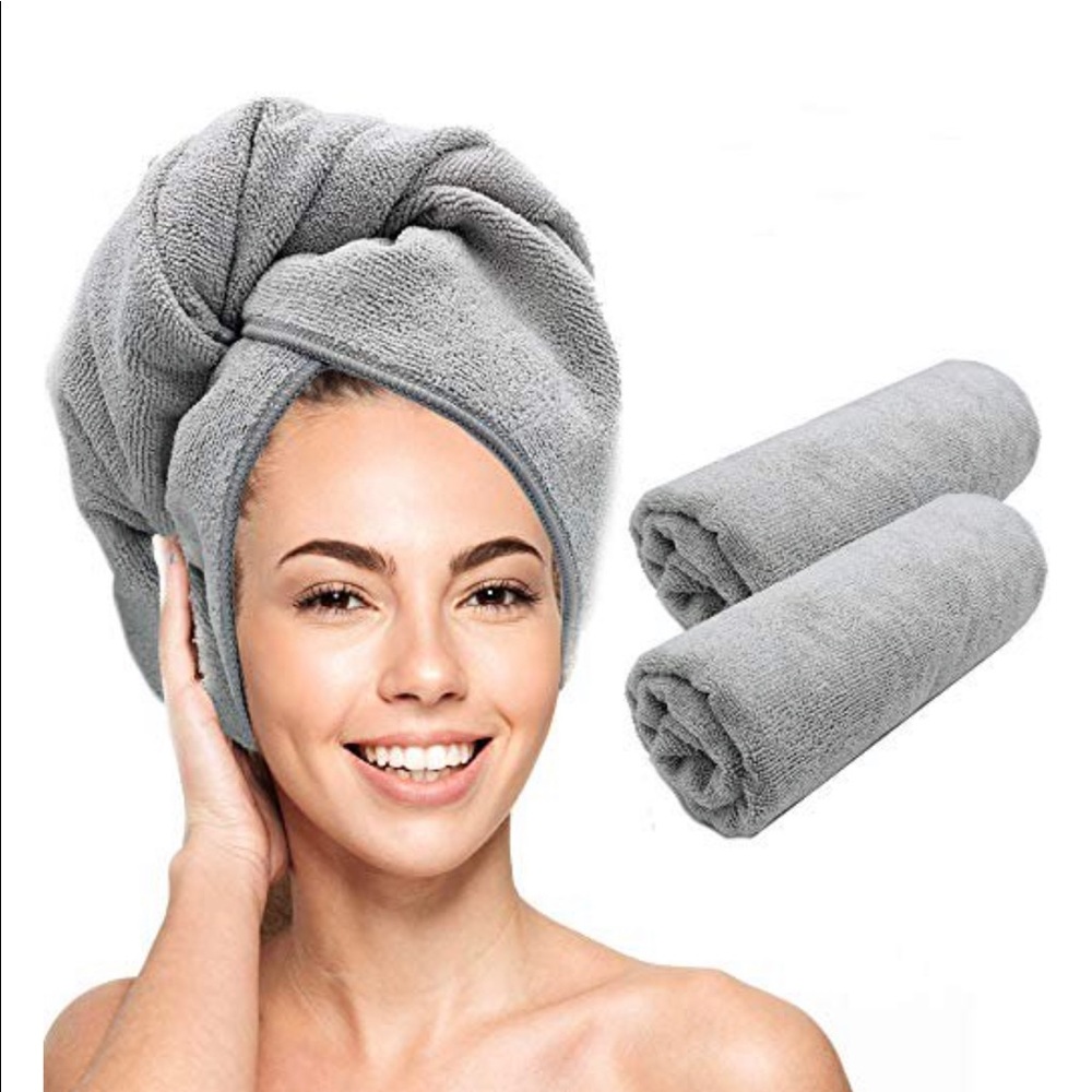 Microfiber Hair Turban 2-pack
